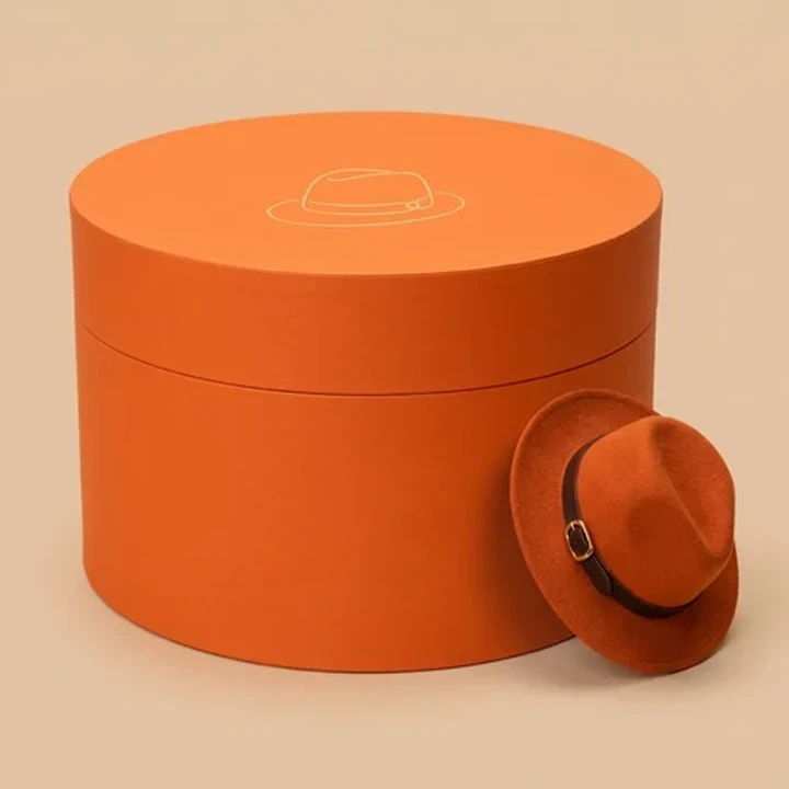 Round rigid gift box with fitted lid