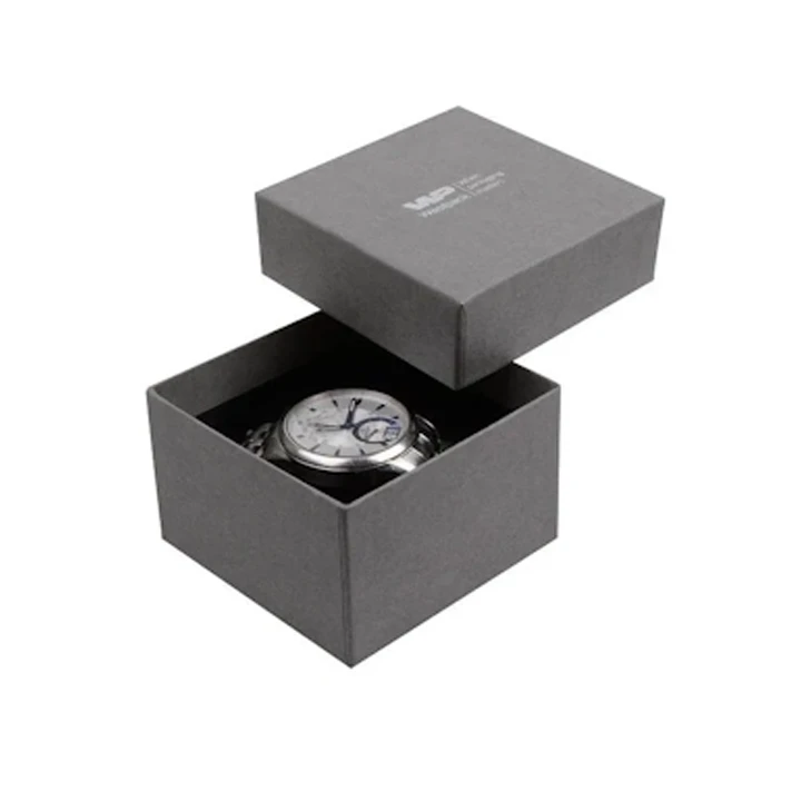 Luxury rigid watch box with fitted insert