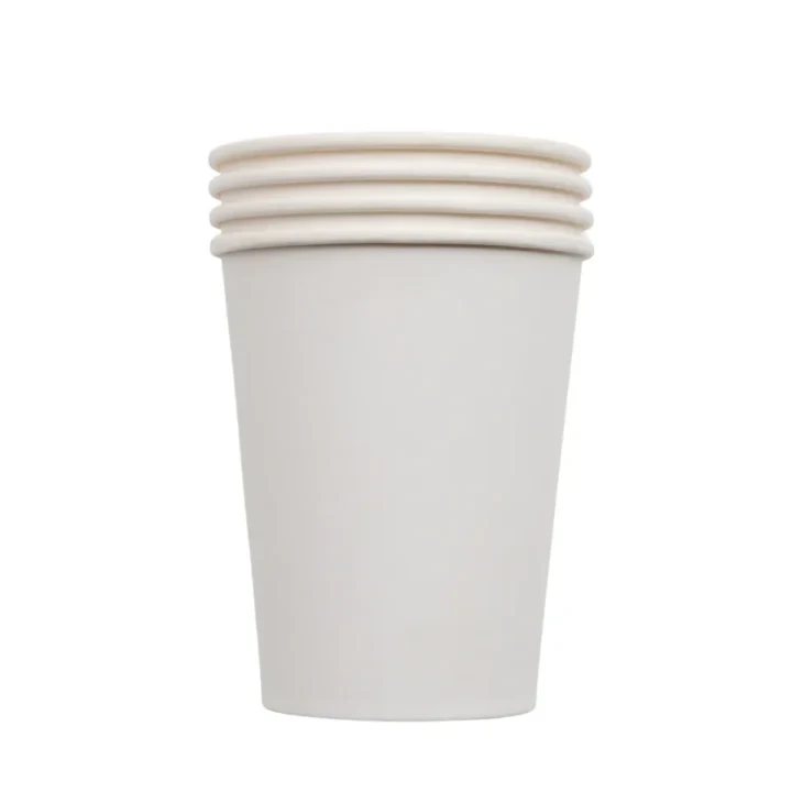 Single-wall paper cup for hot beverages