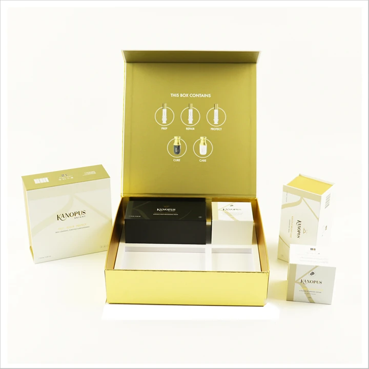 Skincare gift set box with inserts