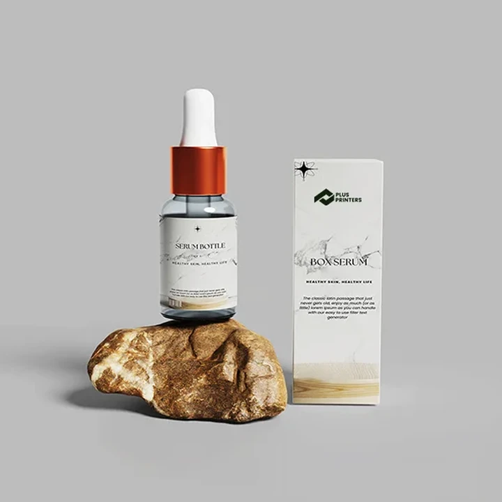 Skincare serum bottle box packaging