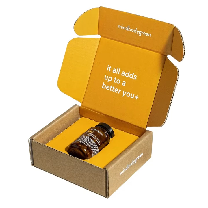 Printed supplement boxes with sturdy folding design