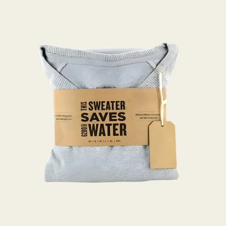 Printed sleeve around folded t-shirt