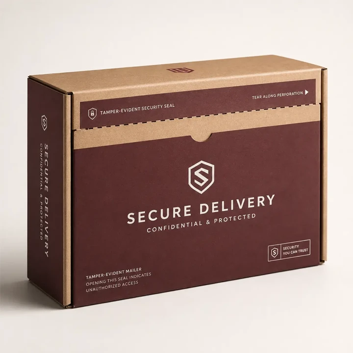Sealed security box with tamper-evident closure