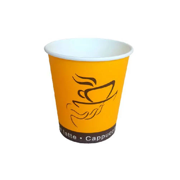 Paper cup filled with hot tea
