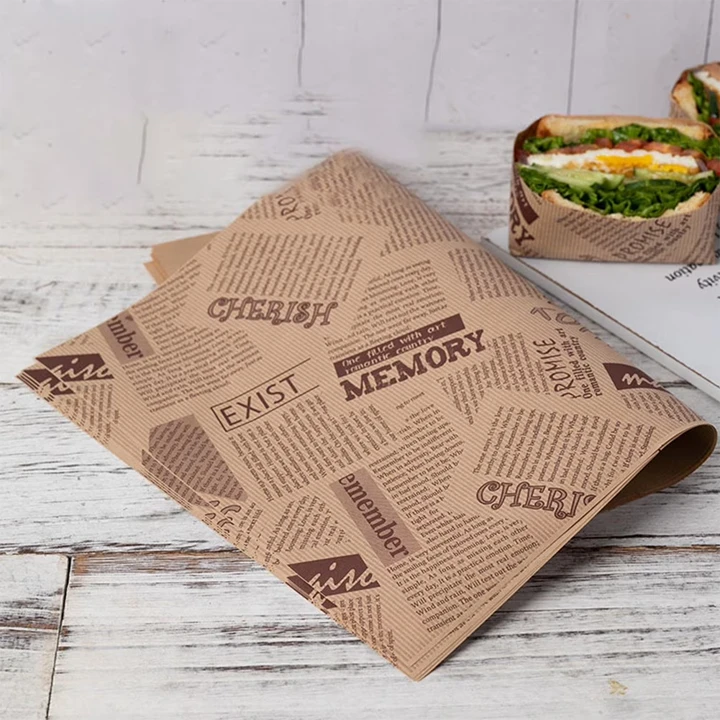 Waxed paper sheets for food wrapping