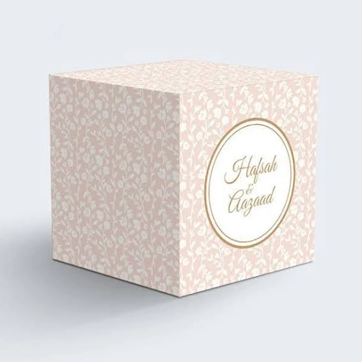 Elegant wedding favor box with ribbon