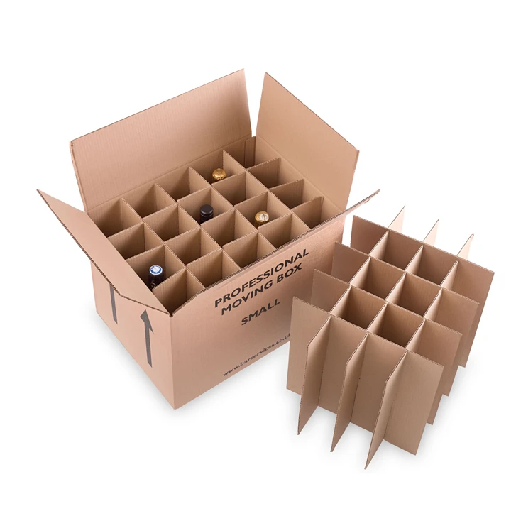 Kraft divider grid for wine bottles